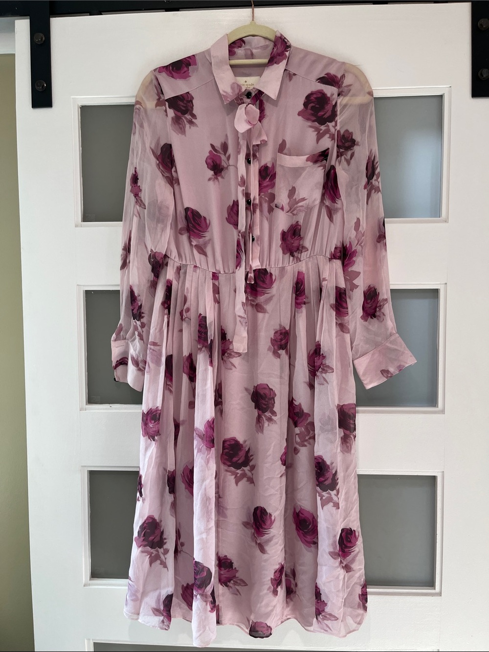 kate spade Pink Floral Midi Dress silk as seen on Kate Middleton